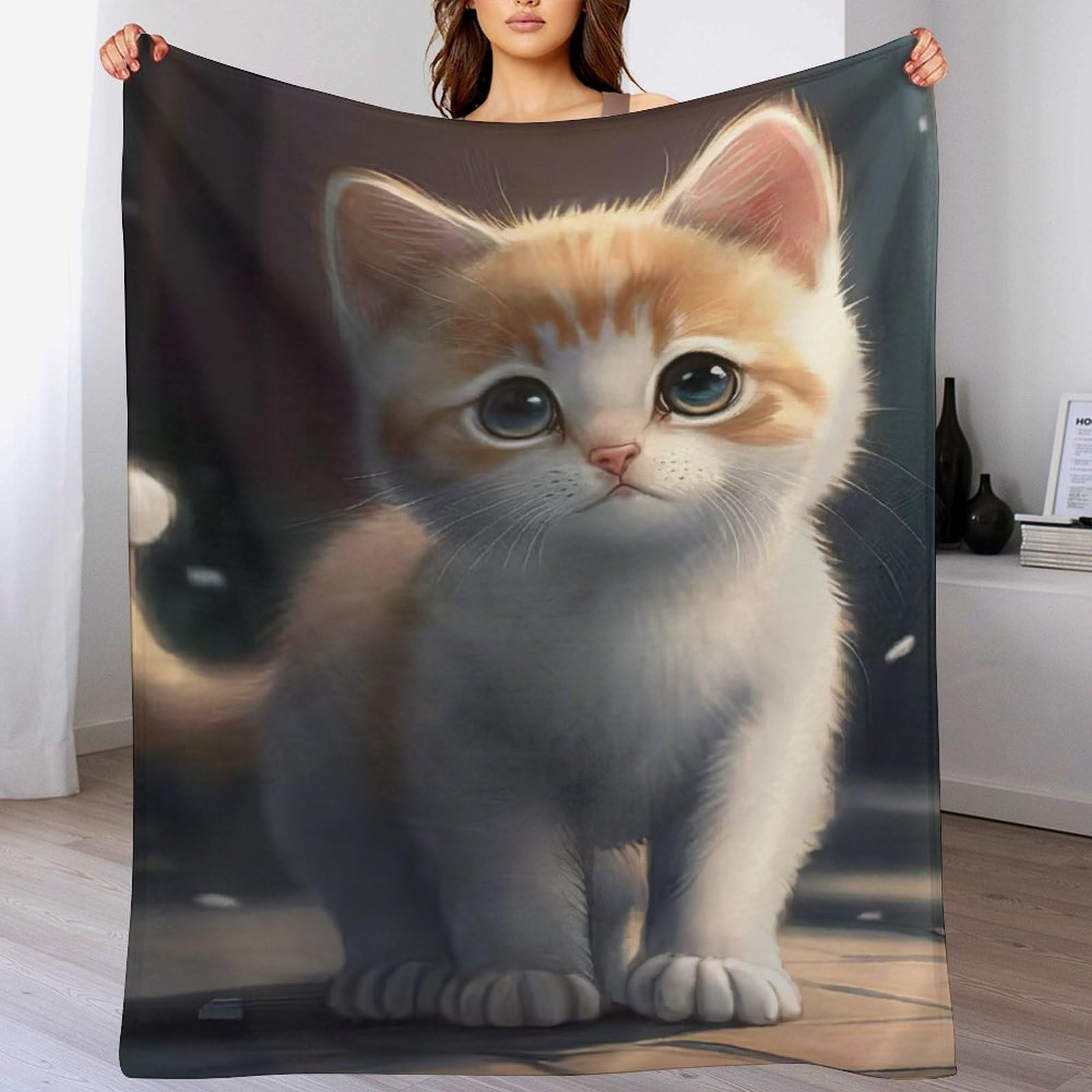 Couvre-lit chat en flanelle pour vos soirées cocooning au salon et camping