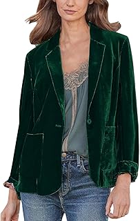 Chaqueta de terciopelo dorado para mujer, color liso, informal, para mujer