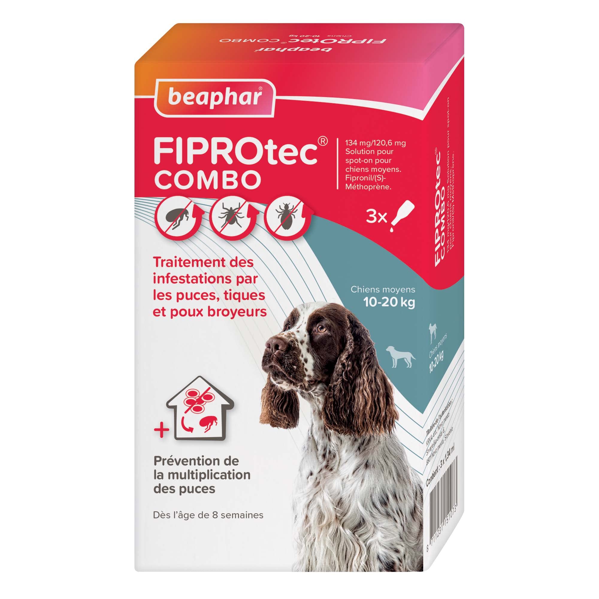 Beaphar- Combo FIPROtec® - Pipetas Anti pulgas y Anti garrapatas
