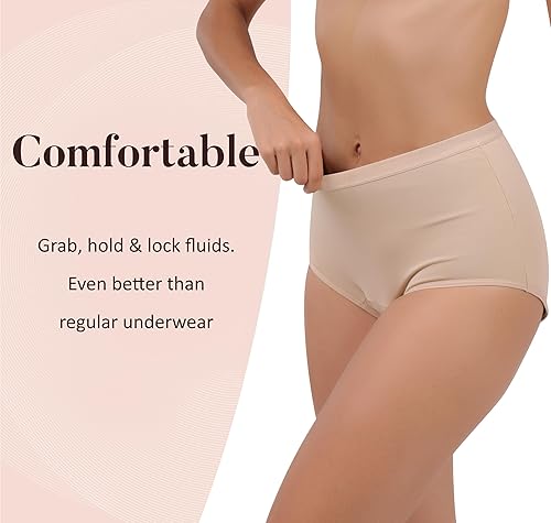 Miniatura 5 de AIRCUTE Ropa interior lavable súper absorbente para incontinencia urinaria para mujer, bragas de cintura alta para fugas de orina moderadas o
