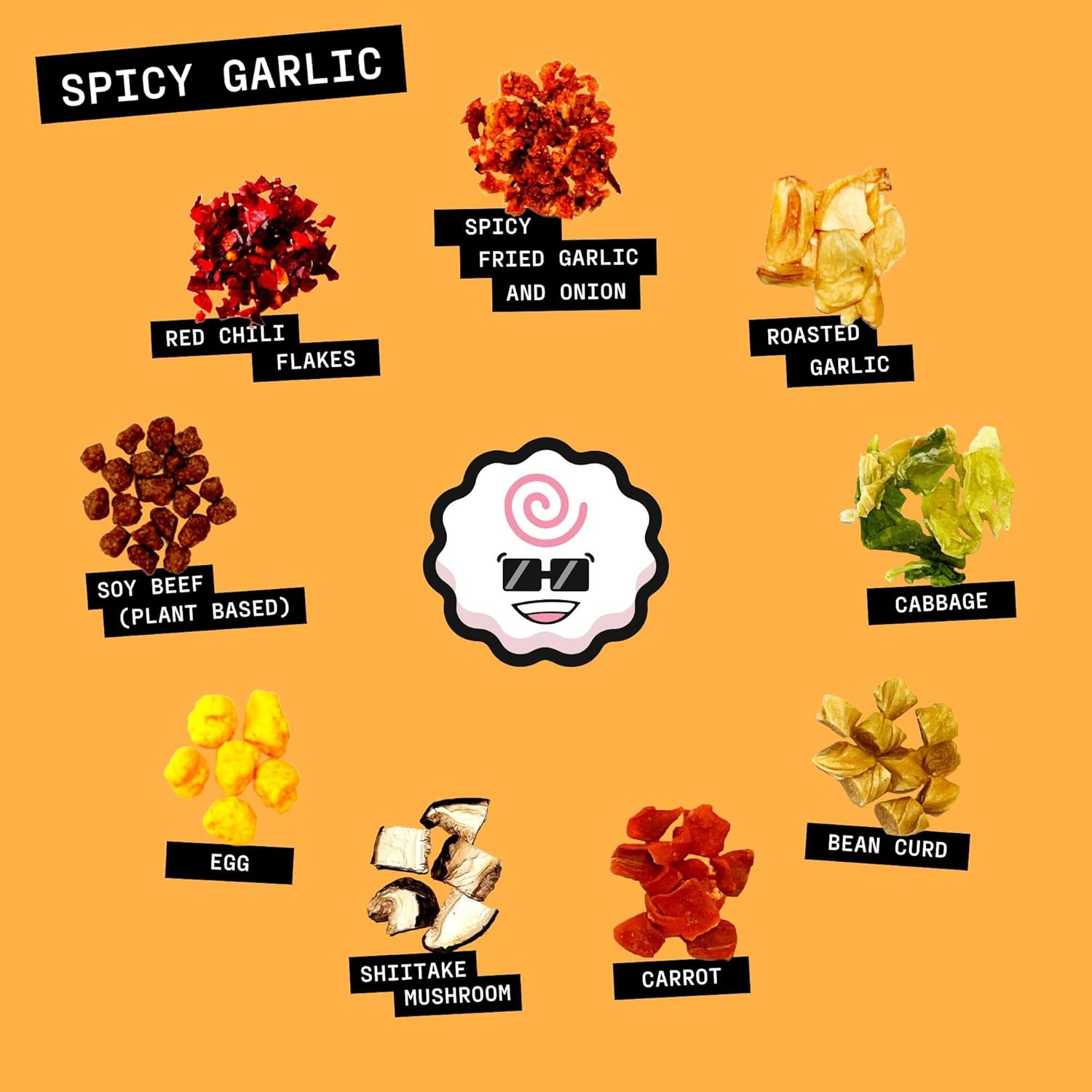 2-Pack - The Ramen Bae - Classic Seafood Vegetables and Spicy Garlic Mix, Dried Ramen Toppings