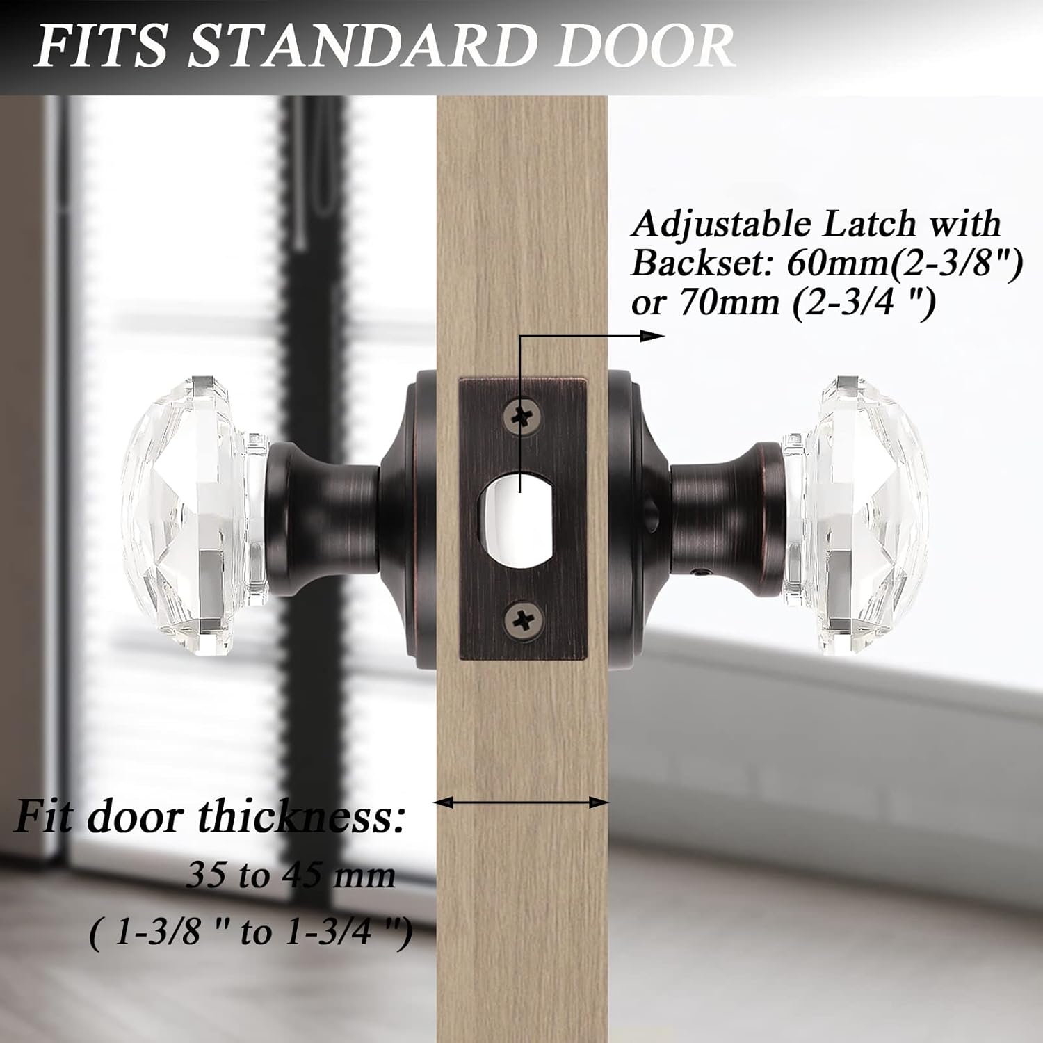 Uр Tо 50% оƒƒ Probrico Hardware (10 Pack) Diamond Crystal Door Knobs, Keyless Knobs Passage Function for Hall and Closet Doors, Classic Round Glass Door Lock Oil Rubbed Bronze for Replacing Broken Antique Lock