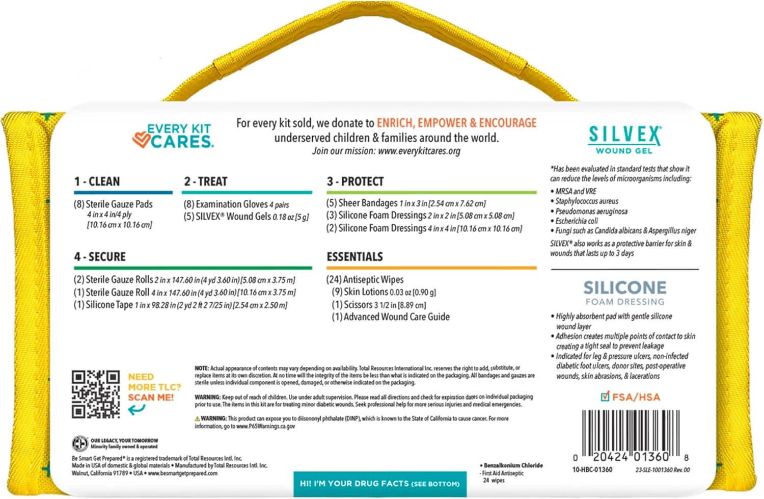 Be Smart Get Prepared Tender Lovin’ Diabetes-Friendly Wound Care - 70 Pieces - Designed for Home, Travel, Office & Care Facilities - Compact & Portable