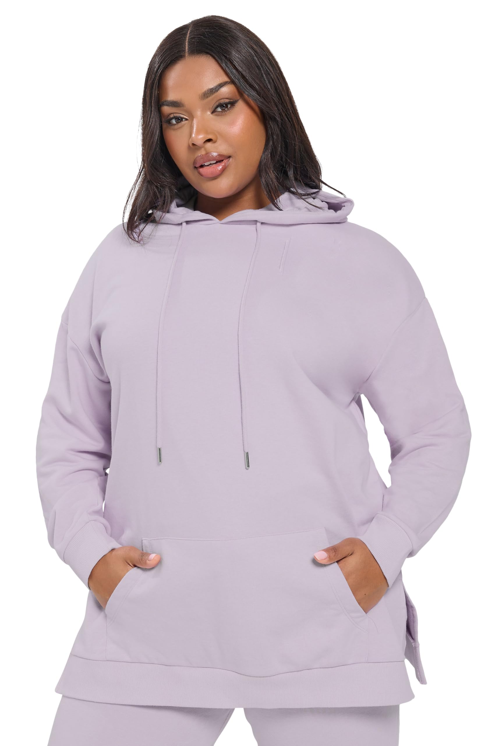 Yours Women's Lilac Pocket Front Hoodie In | Size: 22/24