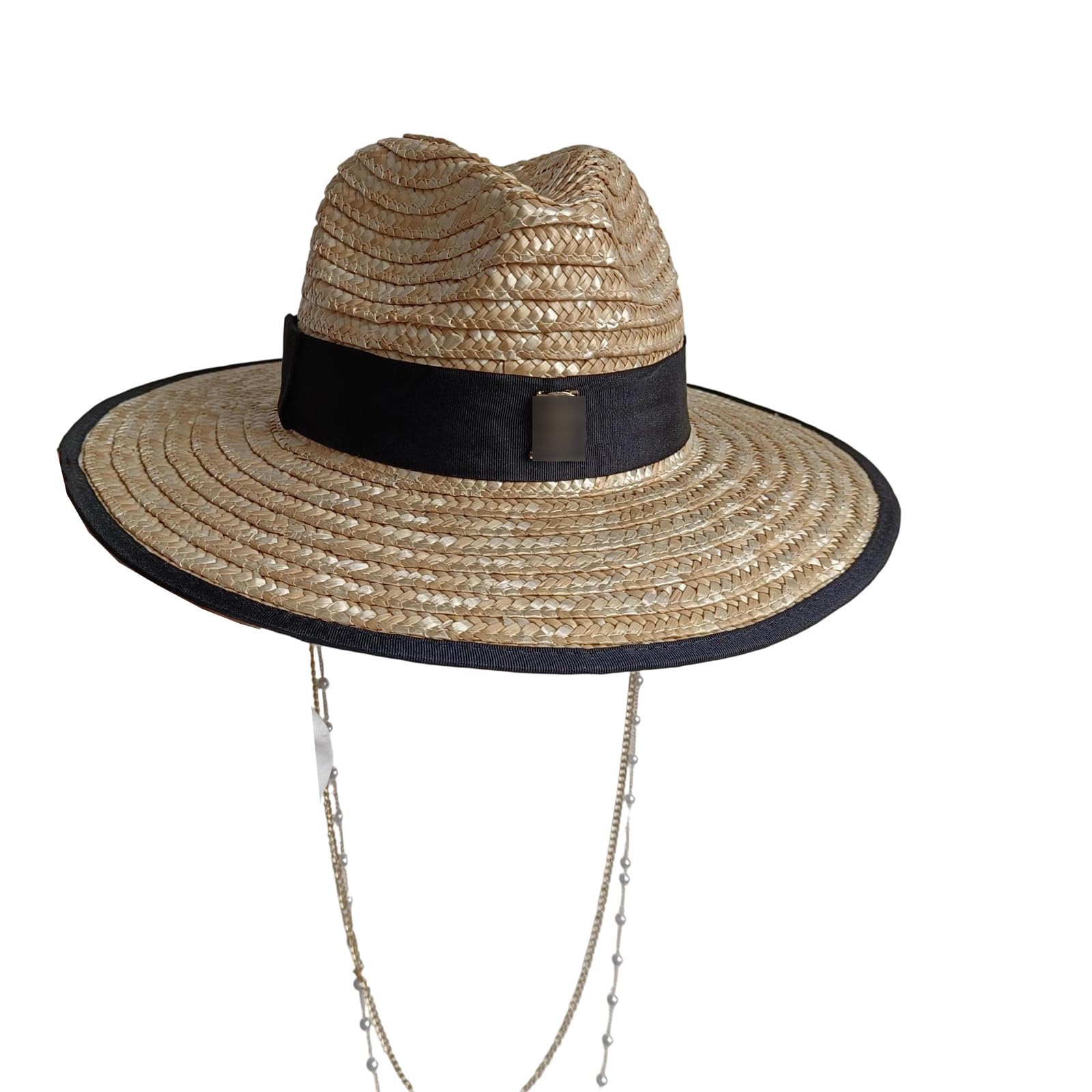 LCUVIMPEX Bucket Hats， Straw Sun Hat Women Flat Top Wide Brim Protection Size M55-58cm(35)