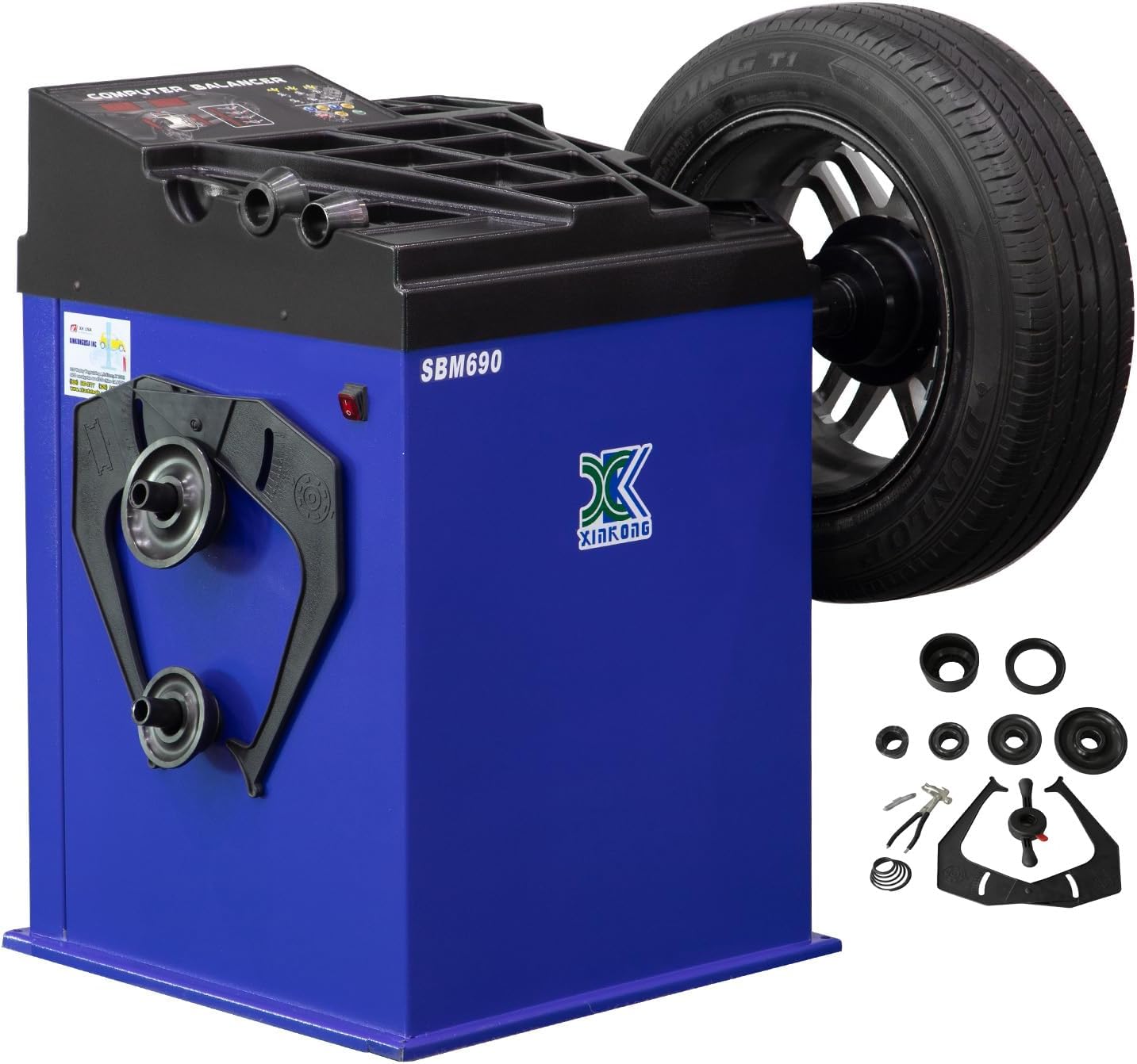 XK New 2.0 Horsepower Tire Changer Wheel Changers Machine Balancer Rim Clamp Combo 950-690 with 36 Month Parts Replacement