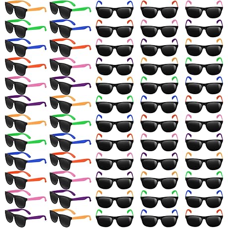 Elcoho Neon Bulk Party Favors Sunglasses | 60 Pack Retro Sunglasses in...