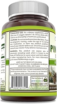 Pure Naturals Pine Bark Extract Supplement | 100 Mg Per Serving | 60 Veggie Capsules | Non-GMO | Gluten Free | Made in USA