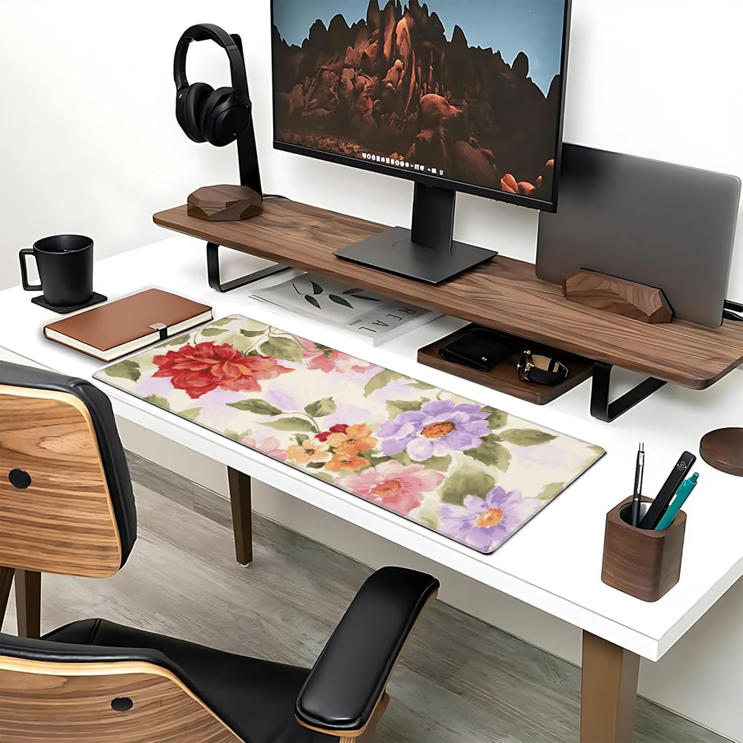 Wolf Gaming Mouse Pad 31.5x11.8in,Science Fiction Wolves Large Extended Desk Mat with Non-Slip Rubber Base,Big Mousepad for Laptop Computer PC,for Gamer Office Home Decor,Deskmat Gifts - Image 4