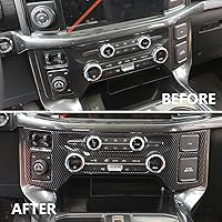 Vista 6 de Korlot Cubierta del panel de control central de fibra de carbono Tirm para Ford F150 2021+(aire acondicionado A/C)