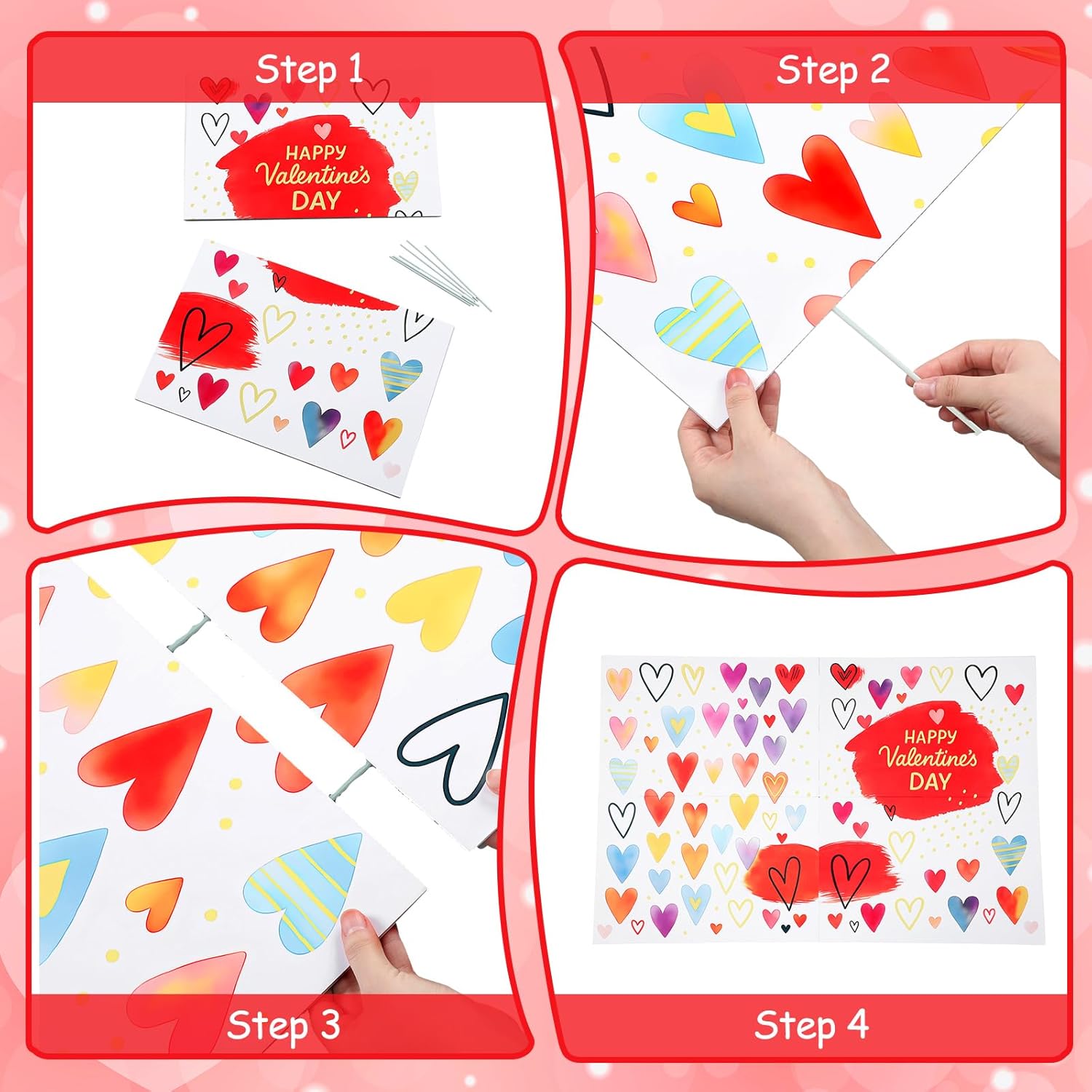 AceOrbit Jumbo Valentine's Day Card 16.5 x 22 Inches Big Shaped Greeting Card Giant Heart Love Happy Valentine Day Cards for Wife Girlfriend Husband Boyfriend Anniversaries