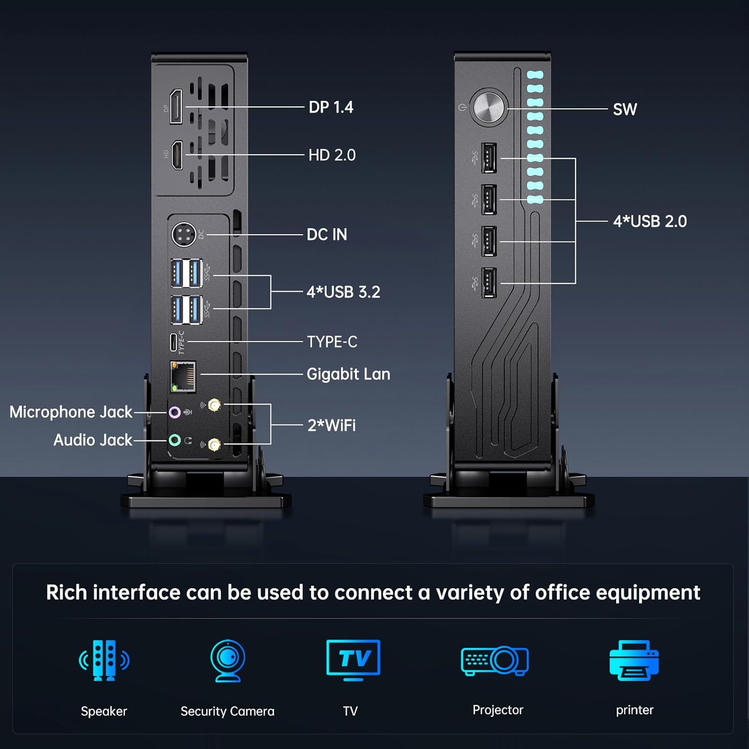Mini Gaming PC, Desktop Computer Core i9-9900KF 8 Cores, Win-11 Pro, 64G DDR4| 1T NVME SSD, GeForce RTX3050 6G, Type-C/HD/DP Ports, Dual Display, 8K@60Hz, WiFi6E/BT5.3 for Video Editing