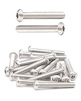 Vista 16 de Tornillos de cabeza de botón M4-0.7 x 1-1/2 "(40 mm) Tornillos de cabeza de botón (100 piezas) 18-8 Acero inoxidable 304 Allen Hex Drive Tornillo