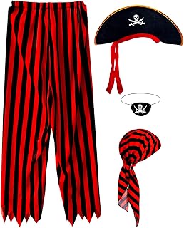 Mens Pirate Costume Adult Outfit Set Pirate Pants Headpiece Accessories Man Medieval Renaissance Themed Cosplay