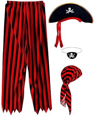 Mprocen Mens Pirate Costume Adult Outfit Set Pirate Pants Headpiece Accessories Man Medieval Renaissance Themed Cosplay