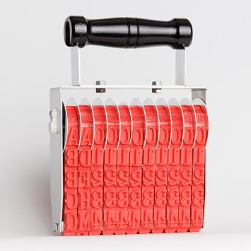 BS-9.5H120W12L Custom Rotating Rubber Stamp, Fully Customizable, Impression Letter Height 0.31-0.37 inch 8-9.5 mm, Impression Width 4.72 inch 120 mm or Less, 11-12 Rows, Made in Japan