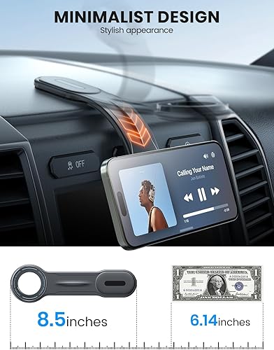 Miniatura 2 de eSamcore Soporte de teléfono magnético para auto MagSafe desmontable, brazo de aluminio flexible para automóvil20 imanes fuertesSoporte de teléfono