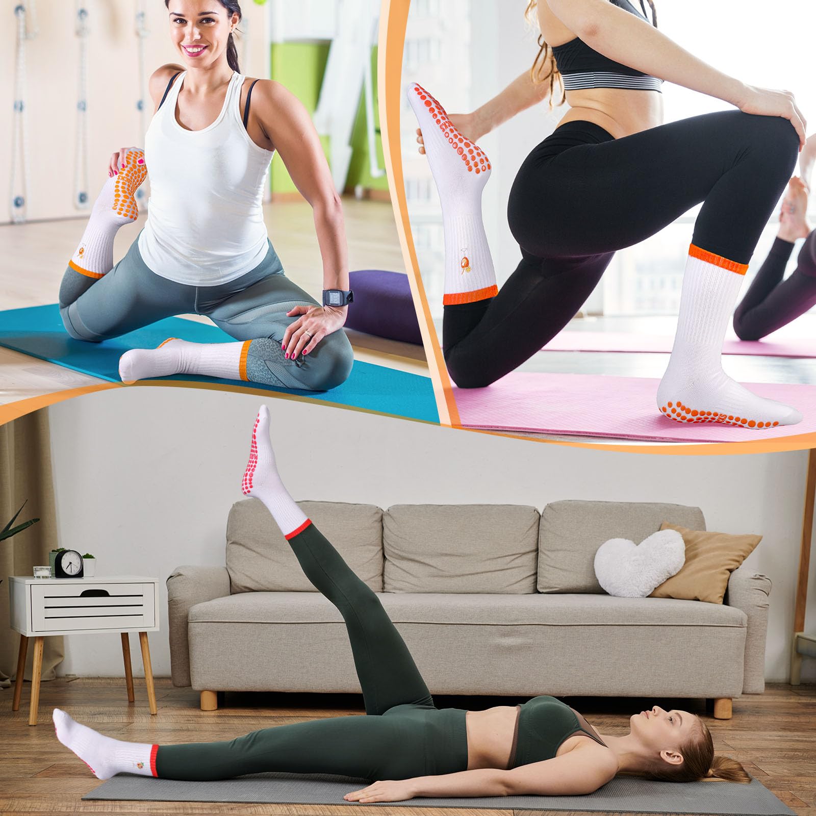 Boyiee 3 Paia Calzini da Pilates da Donna 35-42 Calze Antiscivolo Yoga Calzini Divertenti con Spritz Motivo Cocktail Regalo per Cocktail Compleanni Natale