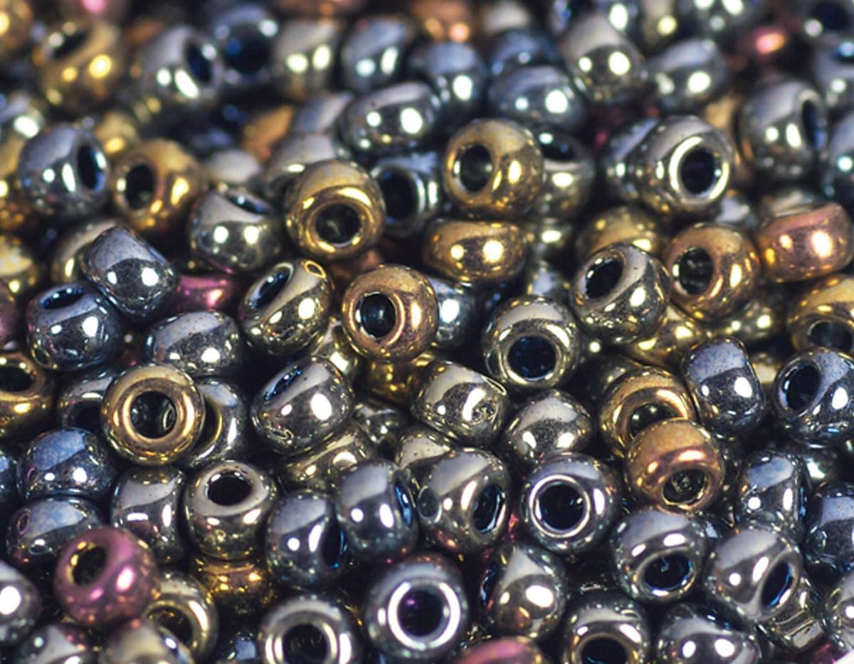 Multicoloured Galvanised Japanese Beads 2.2mm.11/0 100g