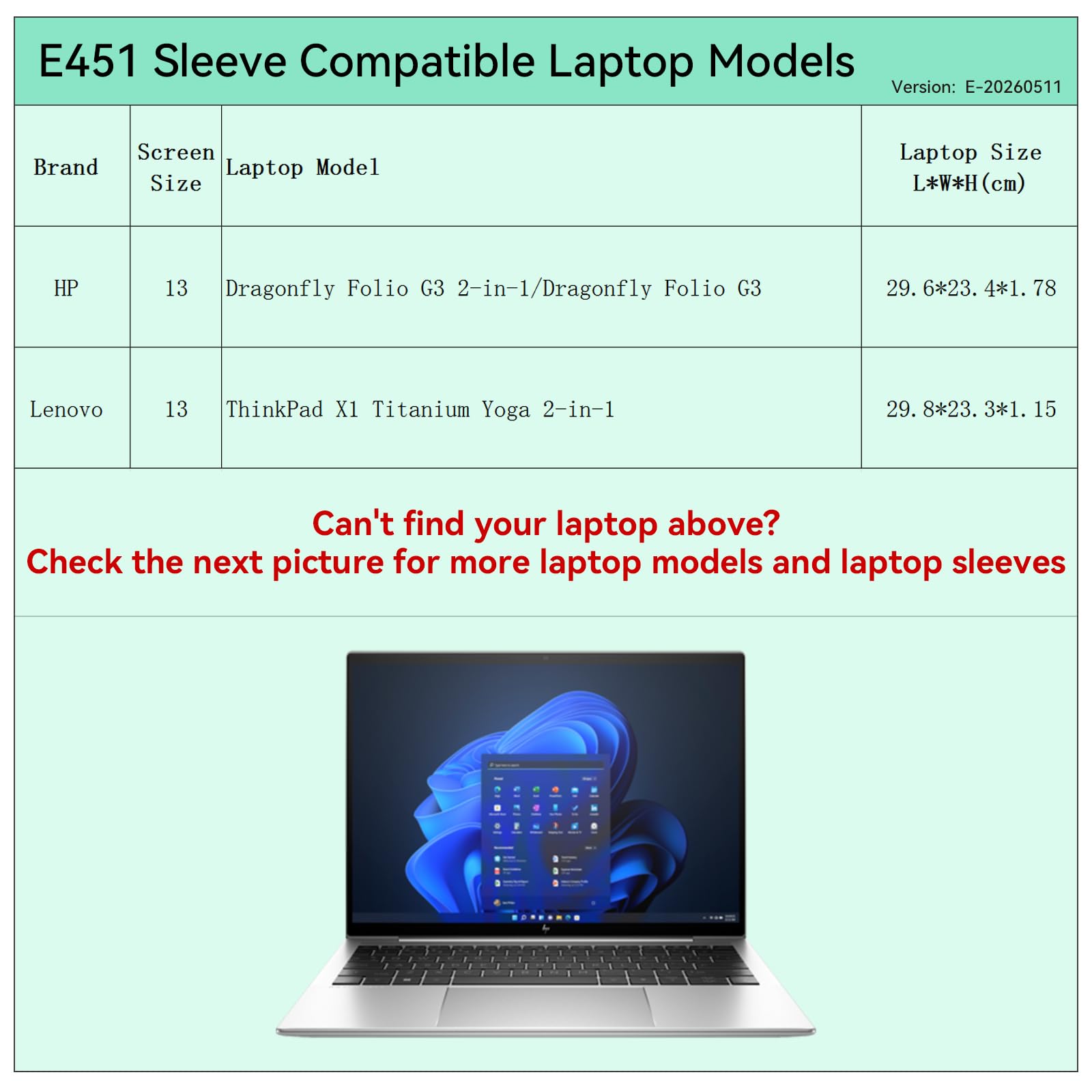 Smatree Custodia per laptop HP Dragonfly Folio G3 o 2 in 1 Notebook PC, Lenovo ThinkPad X1 Titanium Yoga 2 in 1, custodia protettiva per laptop con tasca (E451)