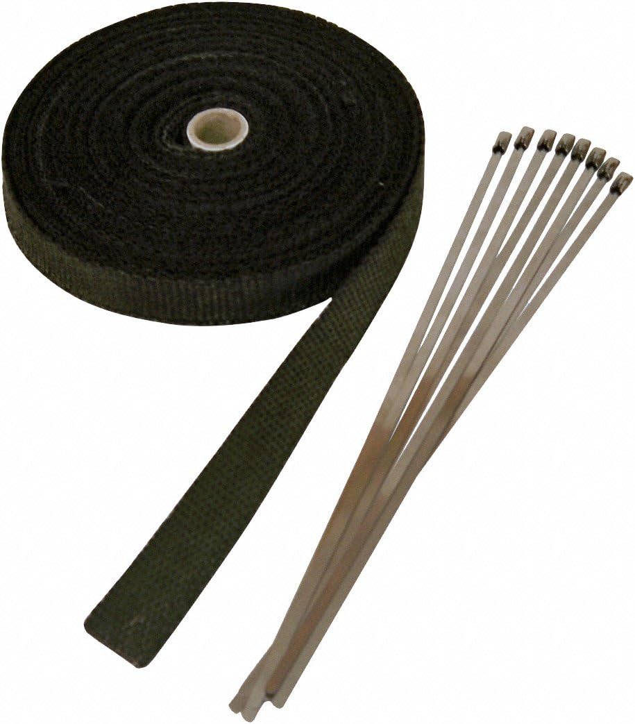 Exhaust Pipe Wrap, Heat Shield Tape in: Fiberglass, Basalt (Titanium), Vermiculite or Foil Faced.