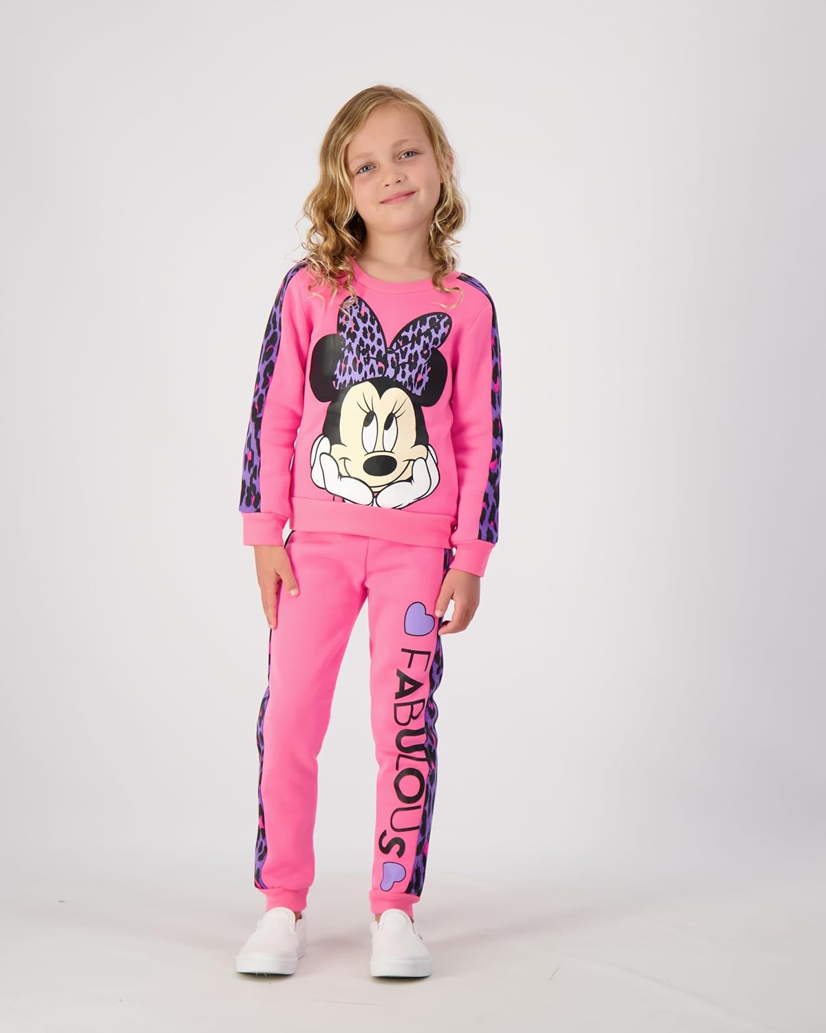 Disney Minnie Mouse Girls Sweatshirt and Pants Set for Toddler and Little Kids - Image 9