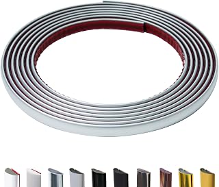 9.8 Ft Peel and Stick Wall Molding Trim, D-Shape Flexible Molding Trim Silver for Backsplash, Mirror, Wall, Window & Door Frames, Waterproof Self Adhesive Trim(W:0.4", T:0.1")