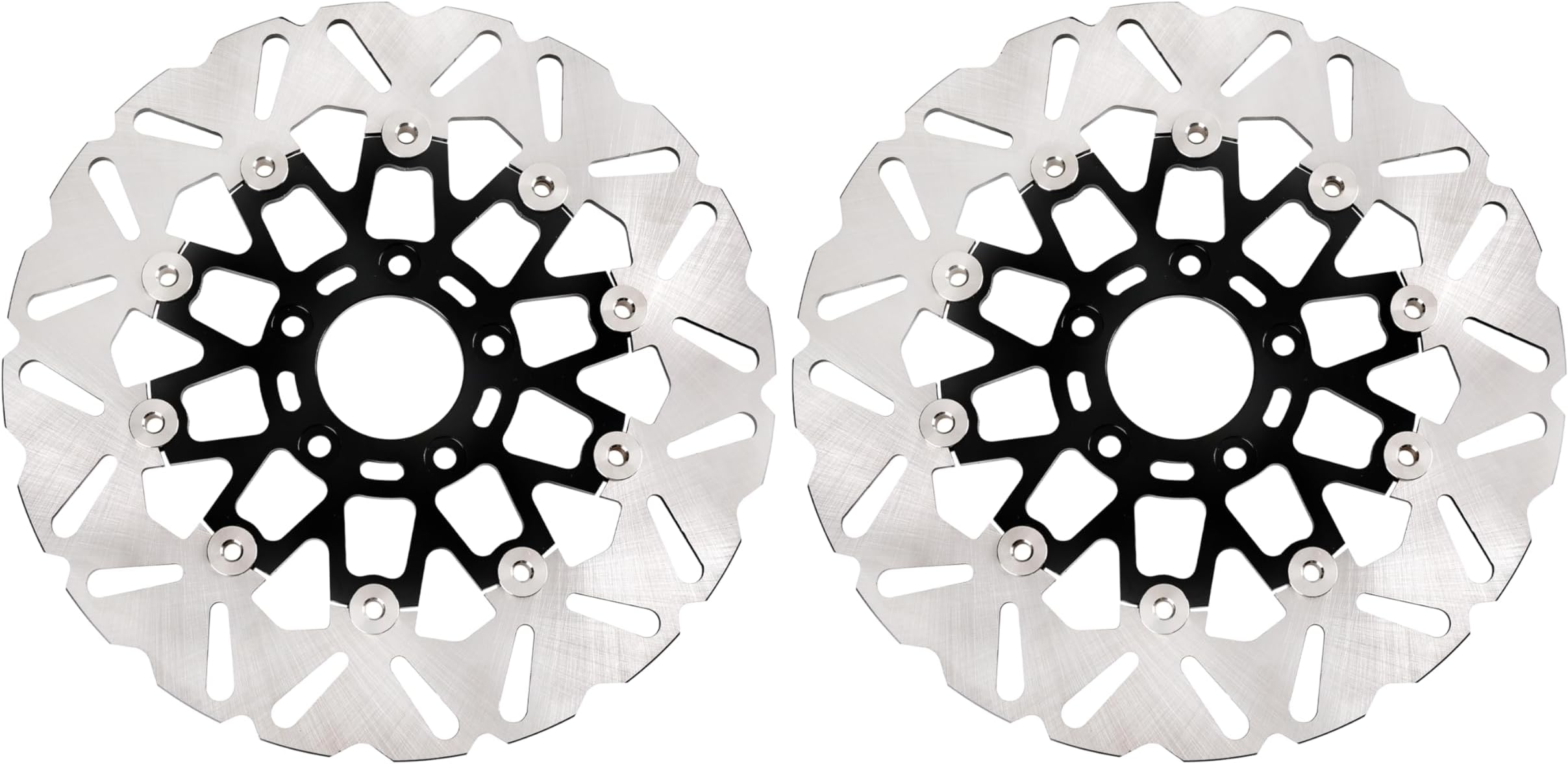 11.8" Front Floating Brake Disc Rotor 2Pcs Compatible with Harley Davidson Touring Road King 08-20, Road Glide Street Glide 08-13, Dyna Fat Bob 08-17, Trike V-ROD, Update Floating Rotor