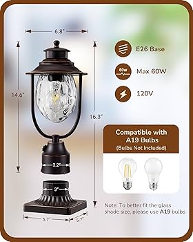 ae M 301 1000ml おまけ付き EDISHINE Dusk to Dawn Outdoor Post Light, Pole Light Fixture