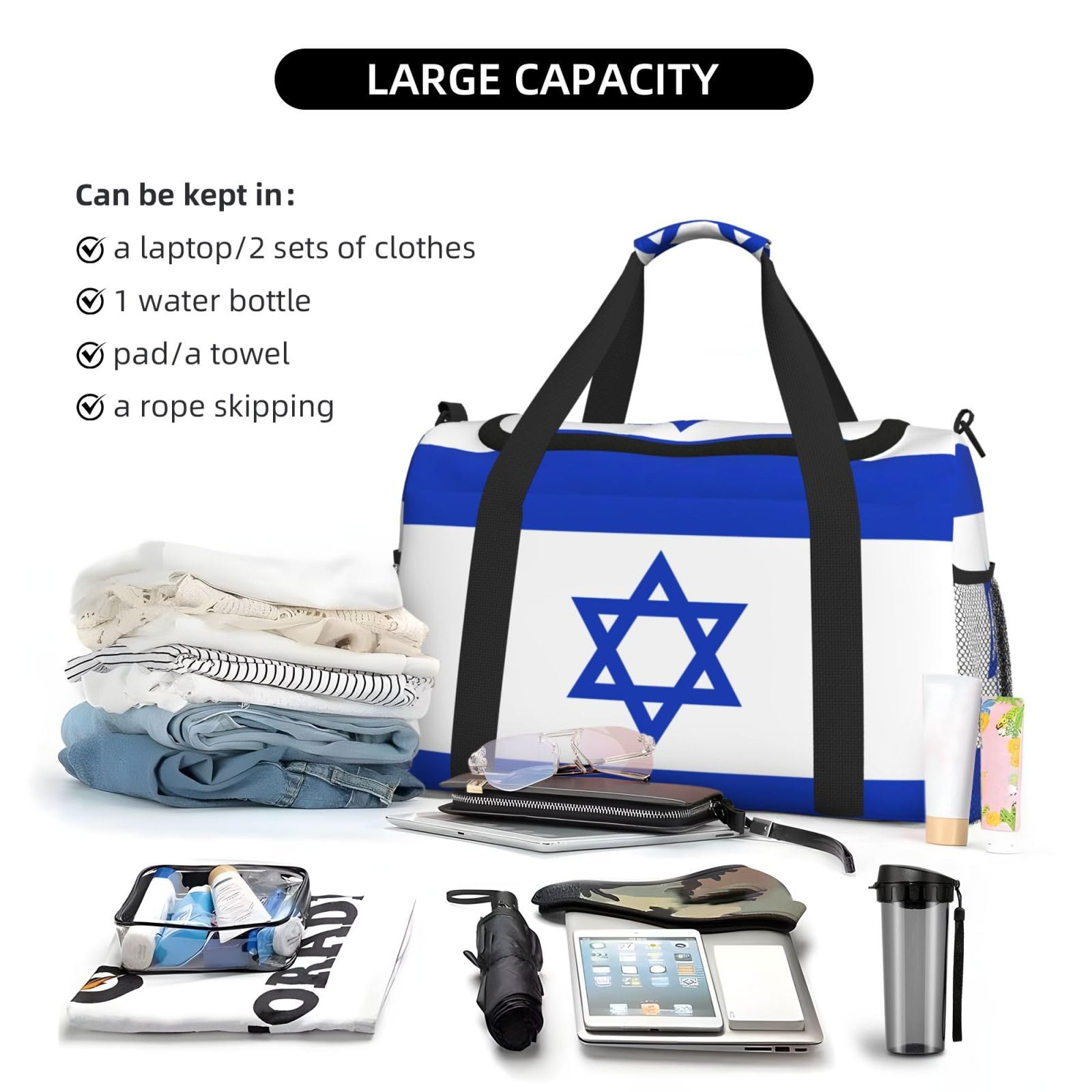 Flaga Izraela torba na ramię kobiety mężczyźni podróżna torba crossbody torebka torba na ramię torebki robocze codzienna torba hobo