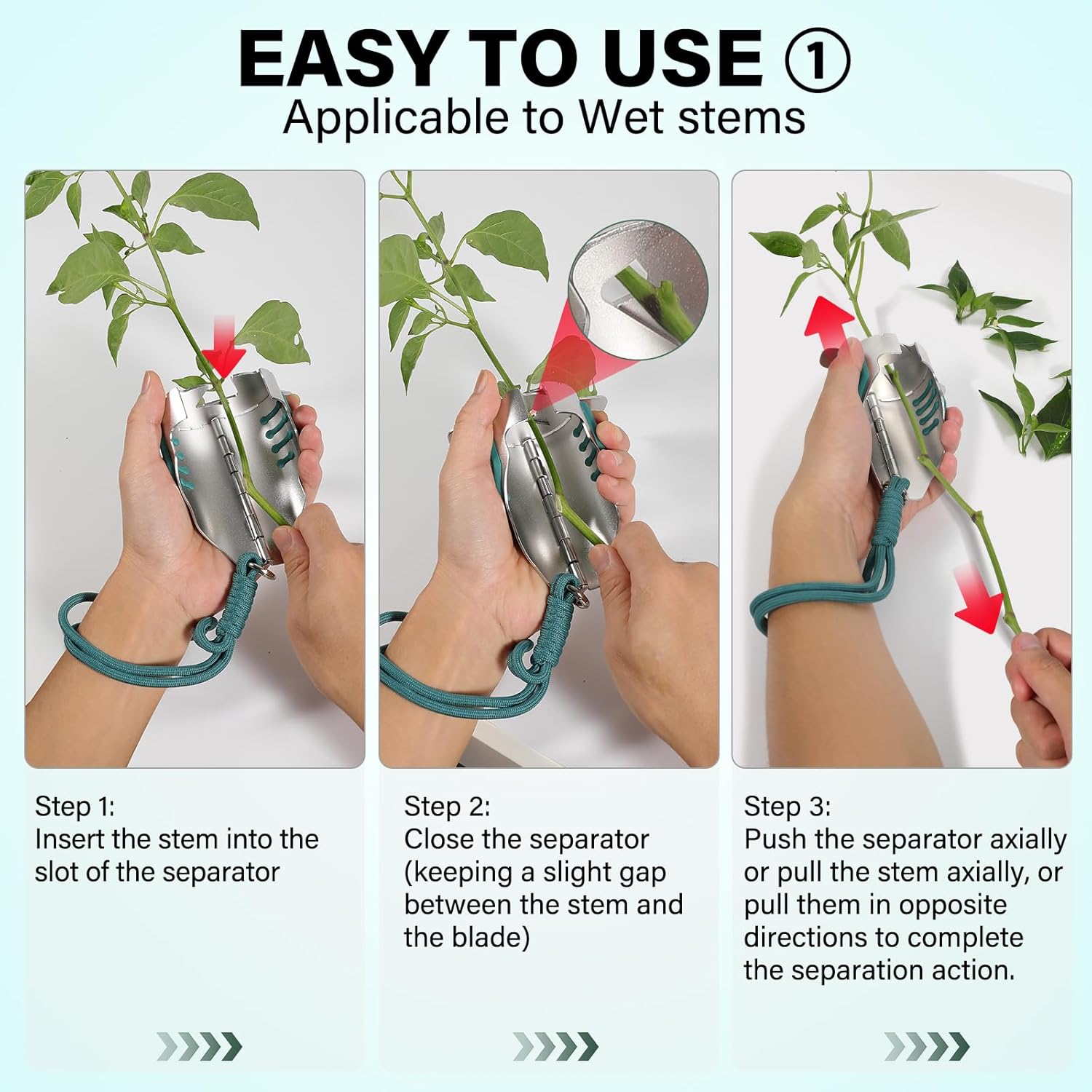 Handheld Bud Debudder Tool - Bud Stripper & Bucker | Trimmer Companion for Separating Buds from Stems, with Dark Green Non Slip Pads & Lanyard