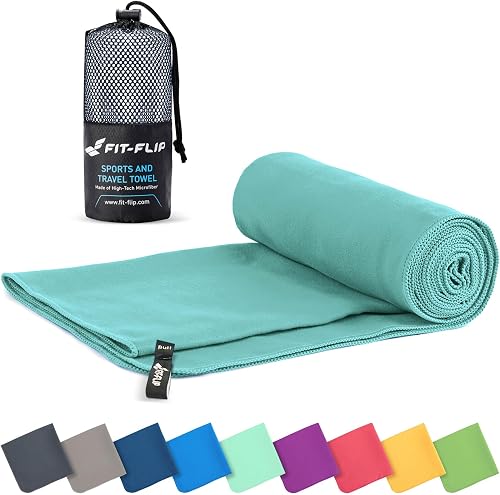 Fit-Flip Toalla Microfibra, para el Gimnasio y la Playa, compacta | ultraligera, grande y de secado rápido, toallas microfibras de natacion, gym, viaje y piscina