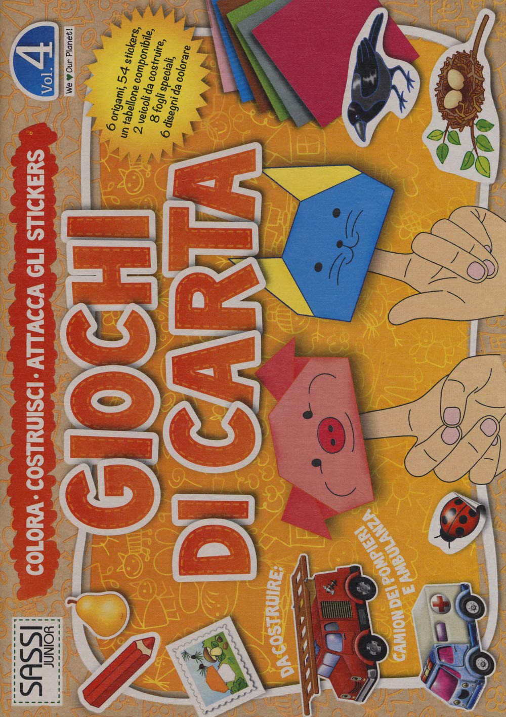 Giochi di carta. Colora, costruisci, attacca gli stickers. Ediz. illustrata (Vol. 4)