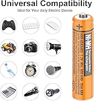 Vista 6 de OSIM 4Pack HHR-65AAABU NI-MH AAA Rechargeable Batteries 1.2V 630mah AAA NiMH Batteries for Panasonic Cordless Phones, Remote Controls, Electronics