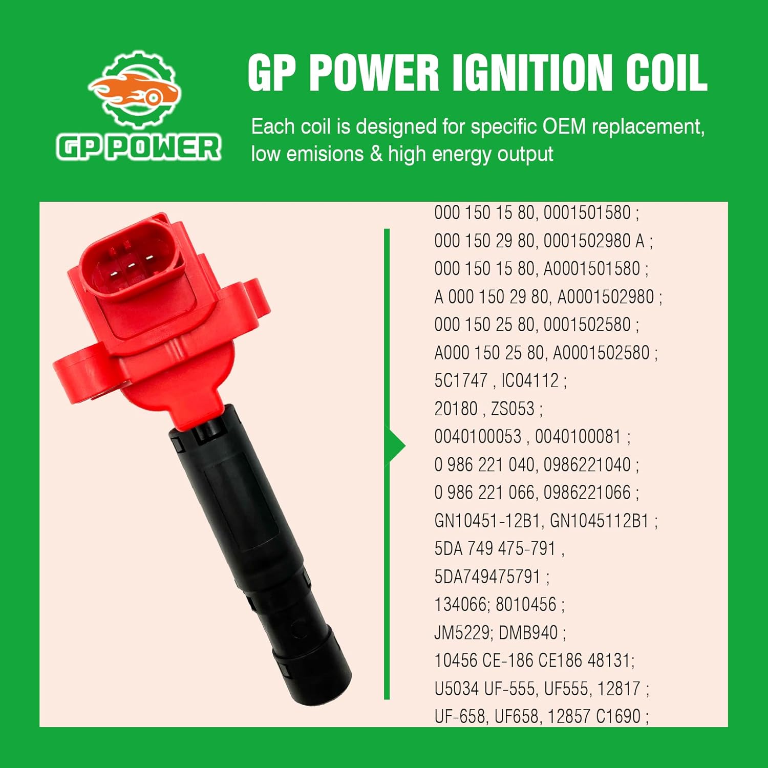 PERFORMANCE IGNITION COIL SET OF 4PCS A0001502580 A0001502980 UF555 UF658 FOR MERCEDES BENZ C250 SLK250 C200 C180 C230 E200 E260 SLK200 1.8T L4 M271 C203 S204 W204 W212