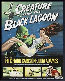 Creature From the Black Lagoon - 8x10 Vintage Hollywood Horror Movie Poster Wall Art Print - Creepy Classic Scary Movie Home Decor Picture for Man Cave, Boys Bedroom, Teens Room - Gift for Men