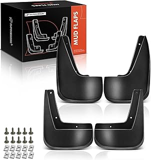 A-Premium Set of 4PCS Mud Flaps Splash Guards Mudguards Mudflaps with Hardware Compatible with Chevrolet Equinox 2010-2017, Sport Utility, (w/Fender Flares), Front and Rear (Driver & Passenger Sides)