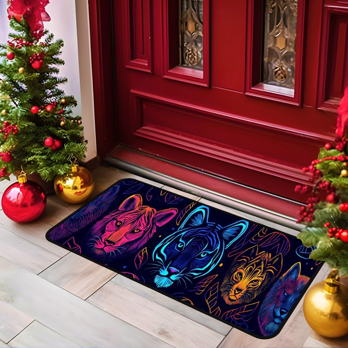Colorful Tiger Kitchen Floor Mat, Area Rugs 17''x51'' Laundry Room Rug Runner for Laundry Room, Kitchen, Bathroom, and Mudroom