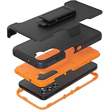 Compatible with Samsung Galaxy A05s Case, with Belt Clip Holster Heavy Duty Rugged Shockproof Full Body Protection Kickstand Cover for Samsung Galaxy A05s Phone Orange