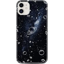 K l fland iPhone 14 ile Uyumlu Resimli Desenli Silikon K l f, Platinium Series, Galaksi, Siyah