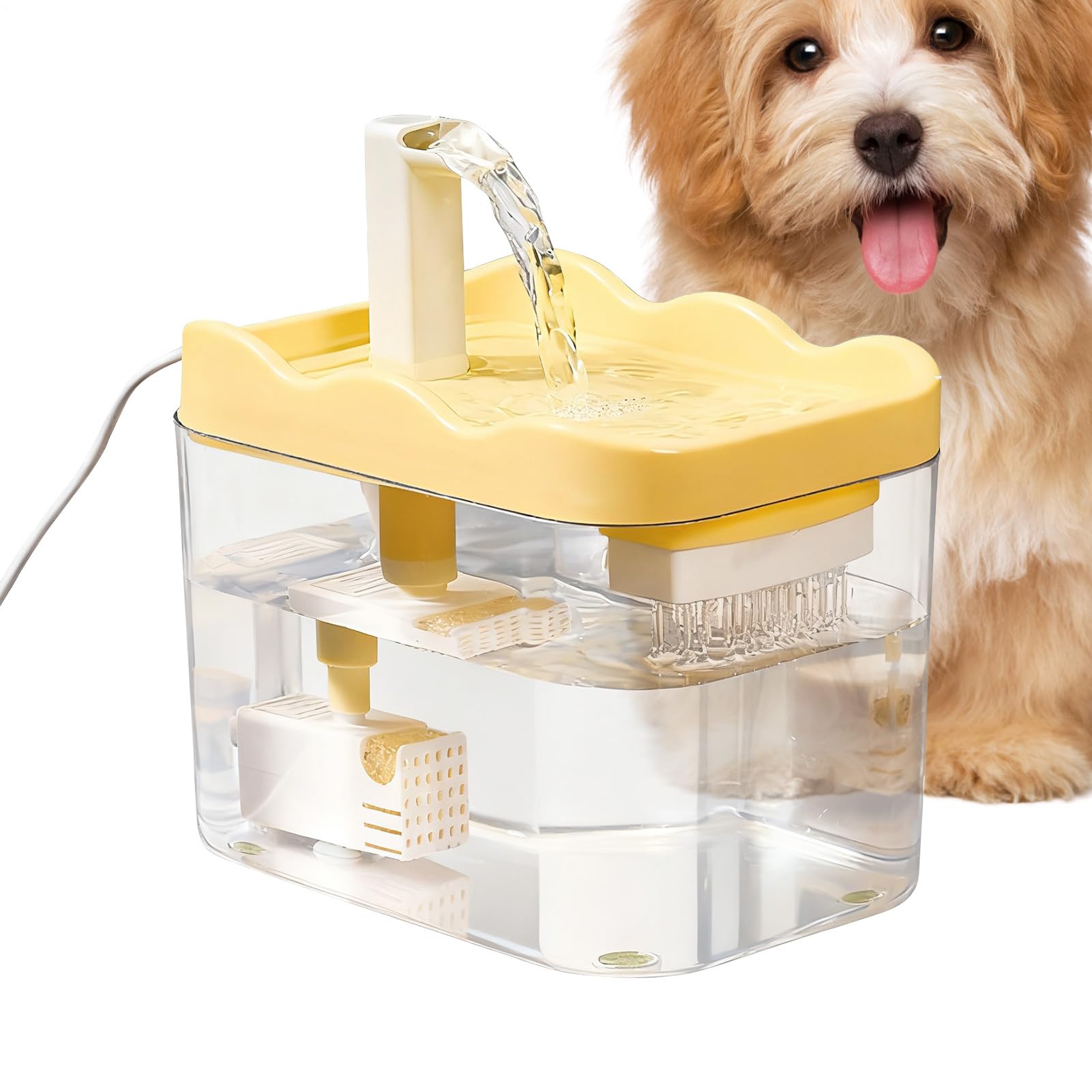 Fuente de agua para gatos de 1 litro con sistema de apagado inteligente y motor silencioso
