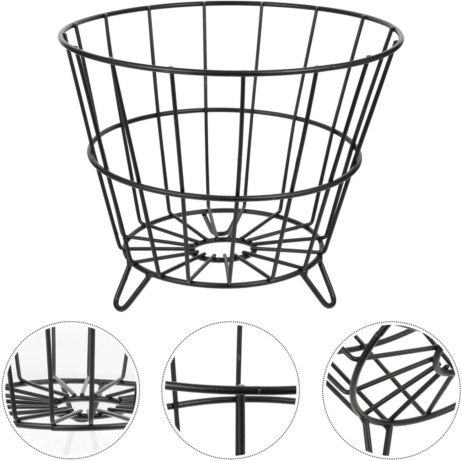 Ipetboom Black Iron Wire Fruit Basket Sturdy and Easy to Carry for Kitchen Counter Storage Basket, for Fruits and Food Organization in Home Supply and Wedding Decoration image 5