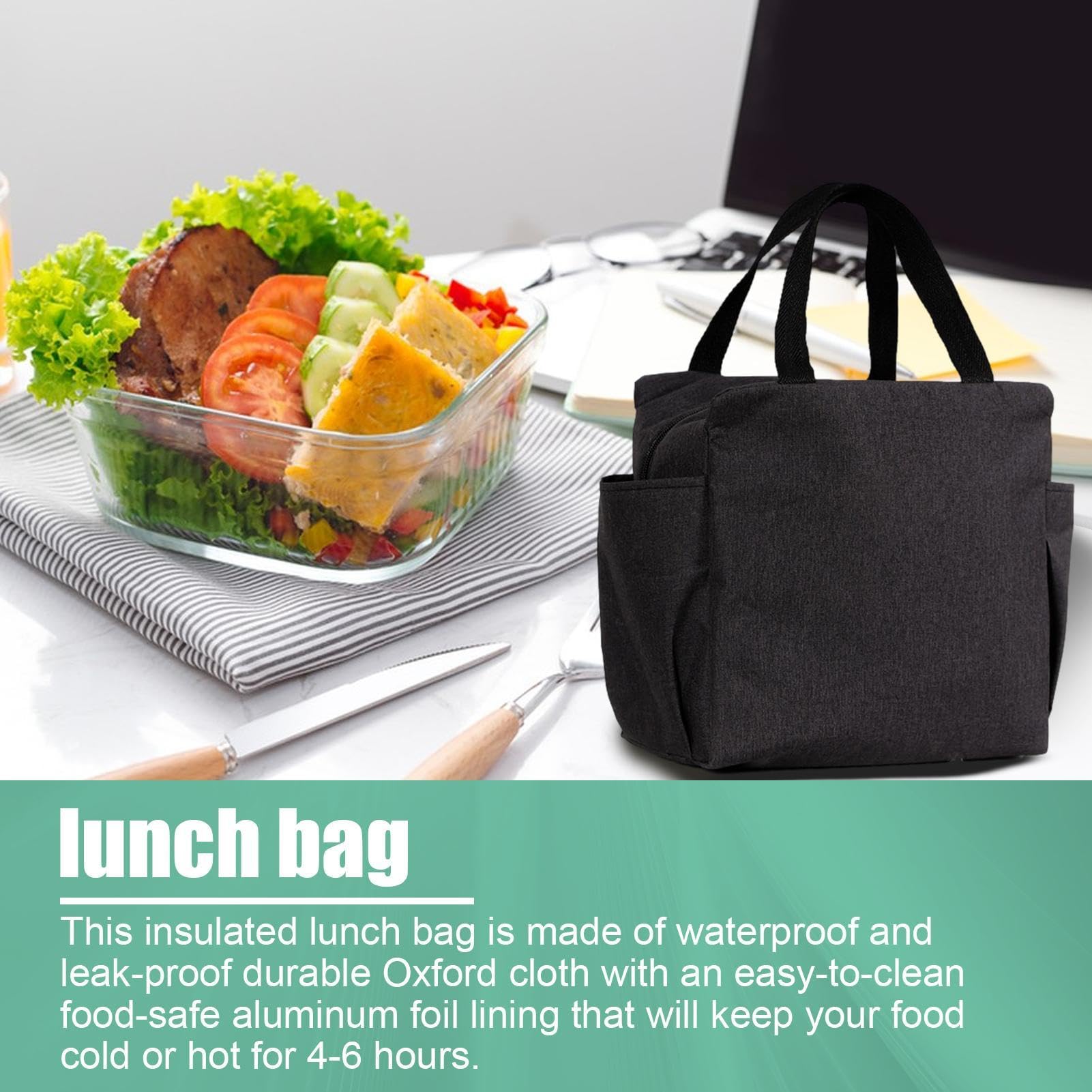 Borsa Termica Pranzo Isotermica Con Alluminio, Impermeabile E Leggera Per Ufficio E Scuola