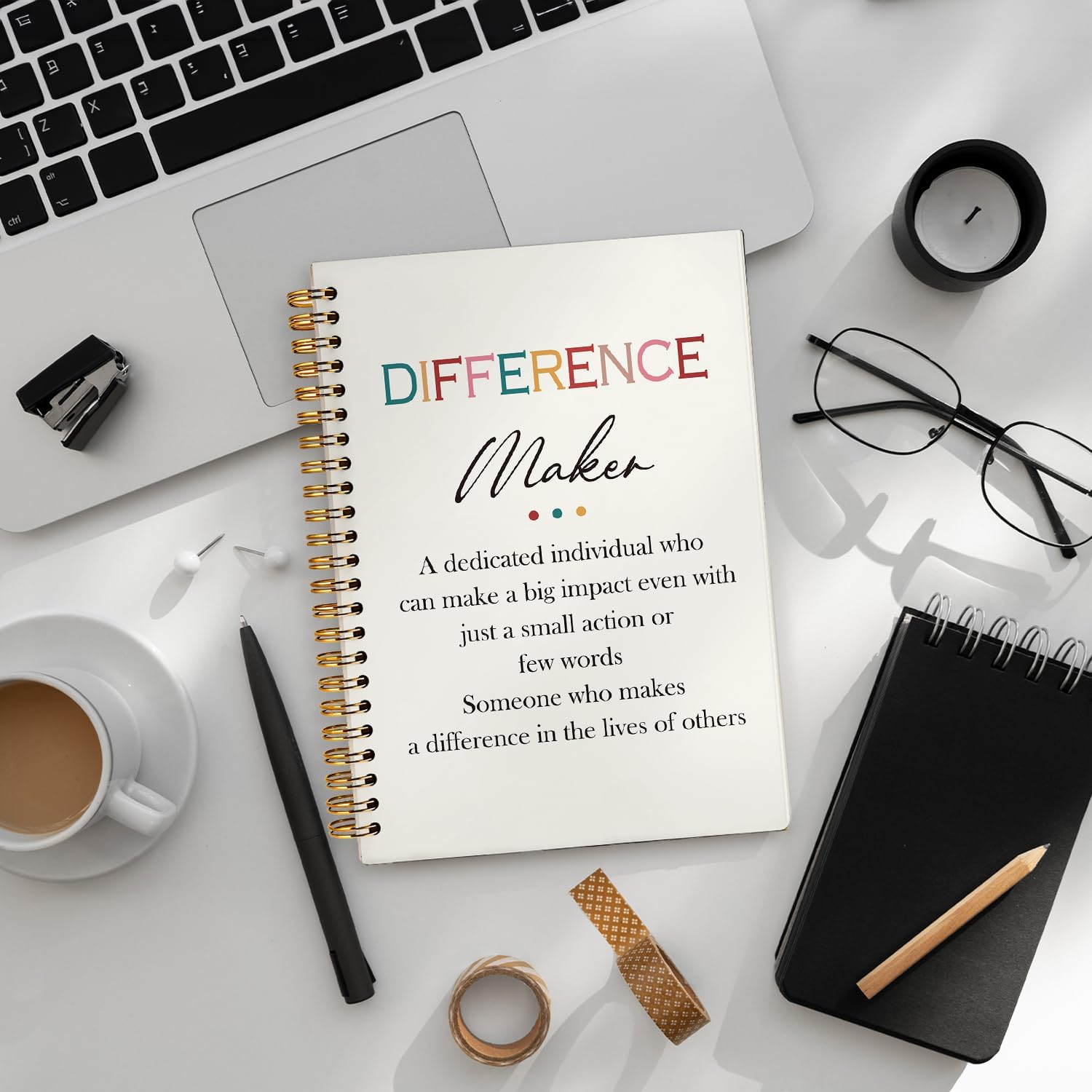 Difference Maker Gift Notebook Journal, Appreciation Gifts for Coworkers Teacher Mentor Boss Coach, Coworker Gifts, Thank You Gifts for Women Men Hardcover Spiral Notebook 5.5x8.3 Inch - Image 5