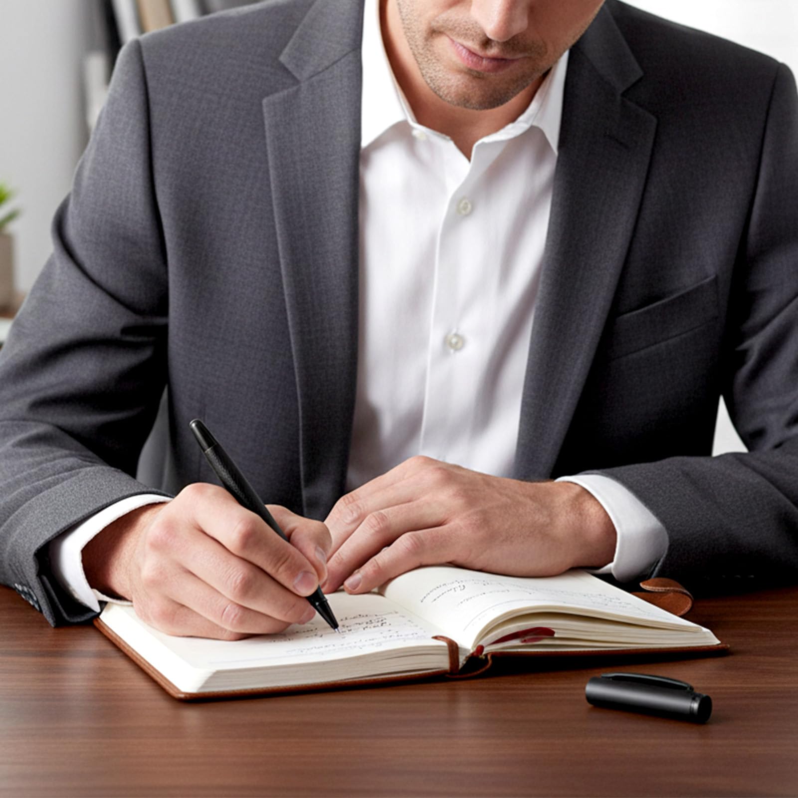 3 Pcs Matte Black Forest Rollerball Pen Pocket Refillable Rollerball Pen with Metal Case and Black Ink Refill — view 6