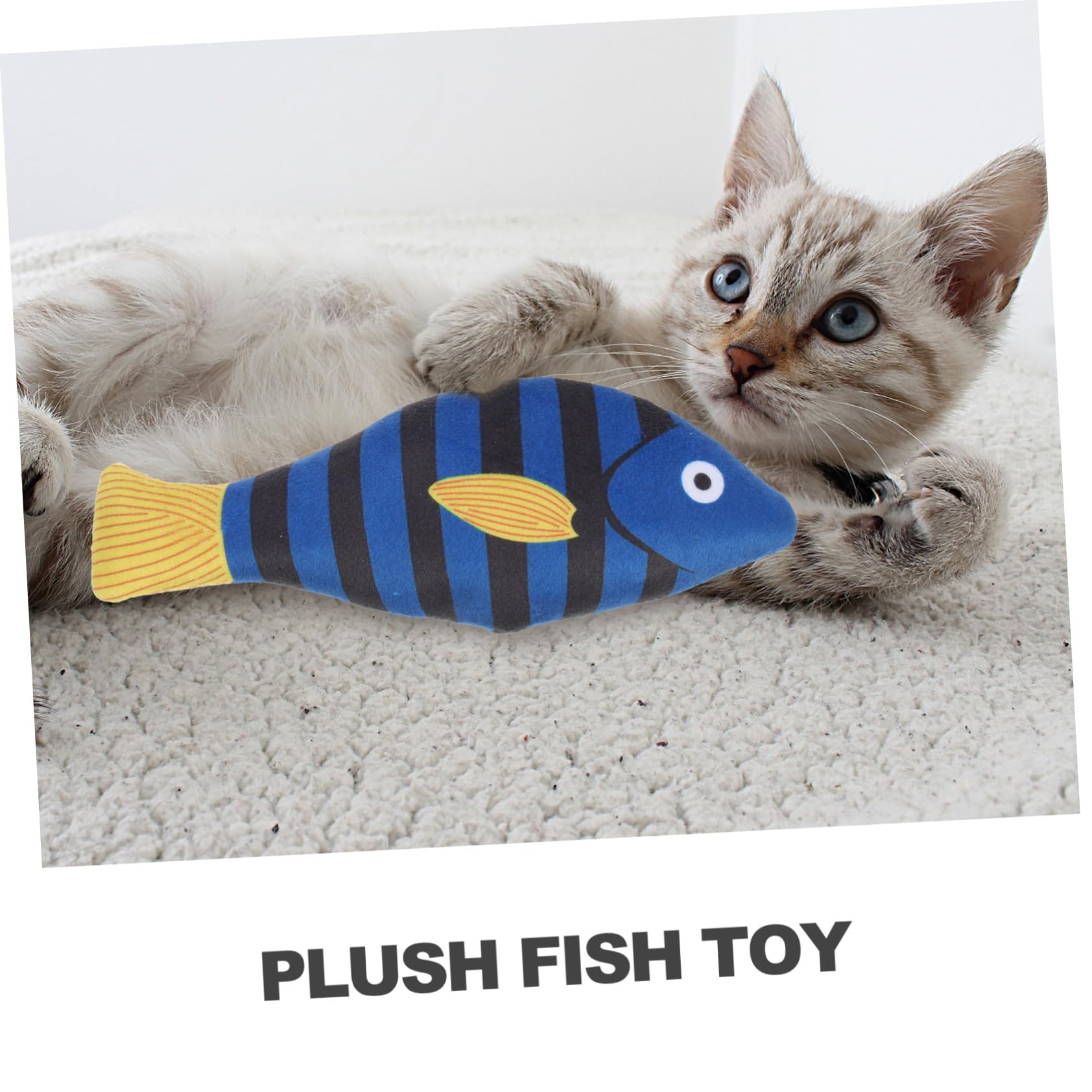 KOMBIUDA Herbe à Chat Naturelle Facile à Jouer et Résistant aux Morsures Jouet en Peluche de Poisson Jouet à Mâcher pour Chats D'intérieur