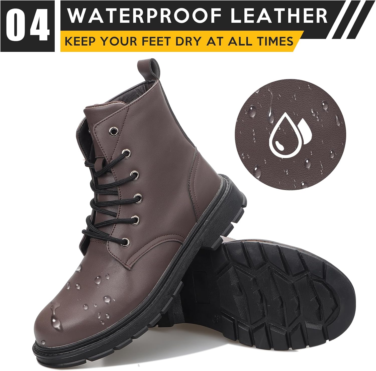 Steel Toe Boots for Women Men, Waterproof Lightweight Safety Work Boots Durability Composite toe Construction Shoes with 6" - Image 5