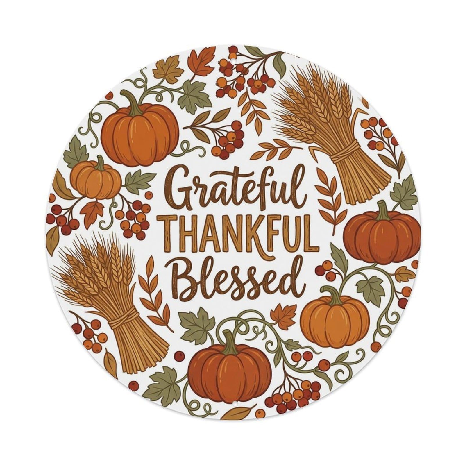 Earthy She Shed Floral Grateful Thankful Blessed Metal Tin Sign
