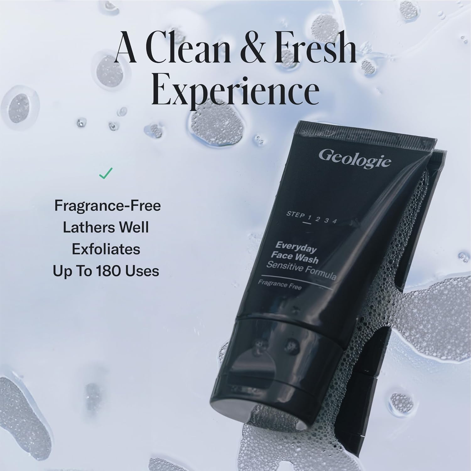 Geologie Daily Face Wash for Sensitive Skin | Fragrance-Free Facial Cleanser for Men & Women | Acne & Oil Control | Non-irritating, Gentle Cleansing & Soothing Face Wash | 2-Pack - Image 5