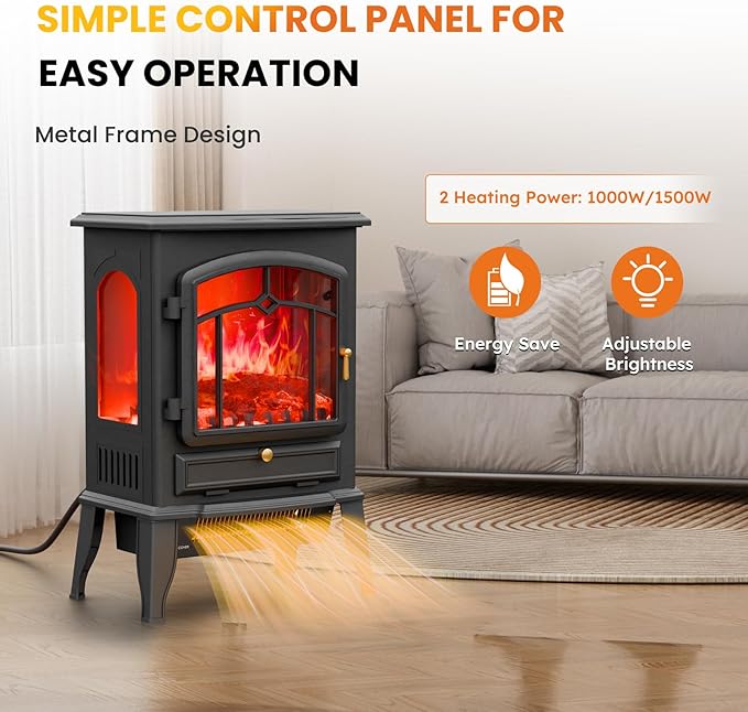 Calefactor Eléctrico Chimenea Vexon 1500W 22" miniatura 4